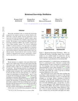 Relational Knowledge Distillation