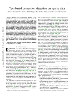 Text-based depression detection on sparse data