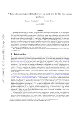 A Reproducing Kernel Hilbert Space log-rank test for the two-sample
  problem