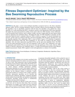 Fitness Dependent Optimizer: Inspired by the Bee Swarming Reproductive
  Process