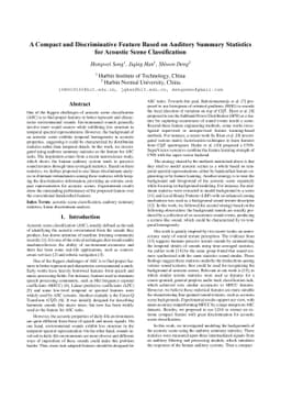 A Compact and Discriminative Feature Based on Auditory Summary
  Statistics for Acoustic Scene Classification