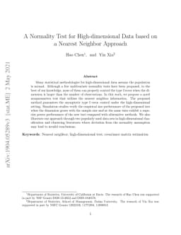 A Normality Test for High-dimensional Data based on a Nearest Neighbor
  Approach