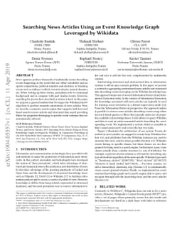 Searching News Articles Using an Event Knowledge Graph Leveraged by
  Wikidata