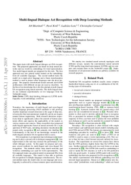 Multi-lingual Dialogue Act Recognition with Deep Learning Methods