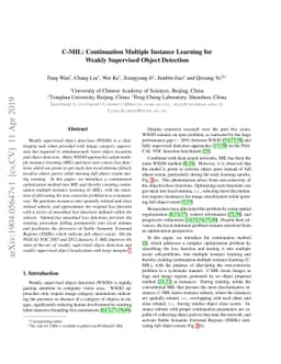 C-MIL: Continuation Multiple Instance Learning for Weakly Supervised
  Object Detection