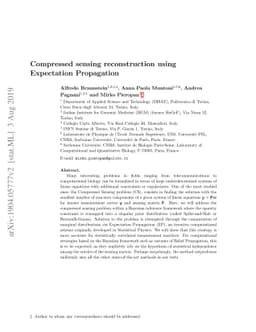 Compressed sensing reconstruction using Expectation Propagation
