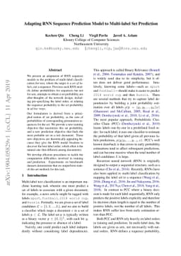 Adapting RNN Sequence Prediction Model to Multi-label Set Prediction