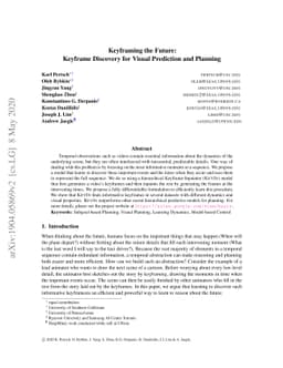 Keyframing the Future: Keyframe Discovery for Visual Prediction and
  Planning