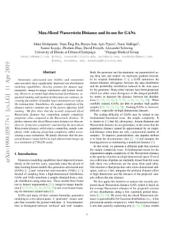 Max-Sliced Wasserstein Distance and its use for GANs