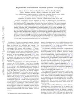 Experimental neural network enhanced quantum tomography