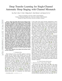 Deep Transfer Learning for Single-Channel Automatic Sleep Staging with
  Channel Mismatch