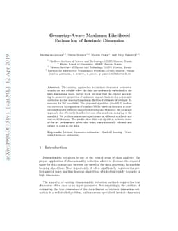 Geometry-Aware Maximum Likelihood Estimation of Intrinsic Dimension