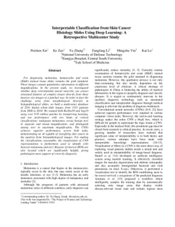 Interpretable Classification from Skin Cancer Histology Slides Using
  Deep Learning: A Retrospective Multicenter Study