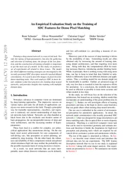 An Empirical Evaluation Study on the Training of SDC Features for Dense
  Pixel Matching