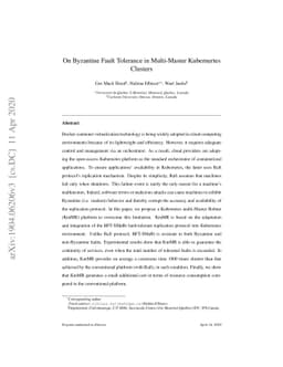 On Byzantine Fault Tolerance in Multi-Master Kubernertes Clusters