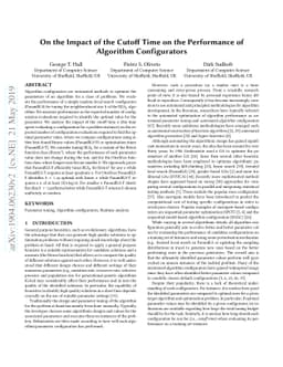 On the Impact of the Cutoff Time on the Performance of Algorithm
  Configurators
