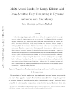 Multi-Armed Bandit for Energy-Efficient and Delay-Sensitive Edge
  Computing in Dynamic Networks with Uncertainty