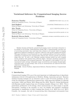 Variational Inference for Computational Imaging Inverse Problems