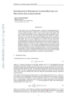 Information Theoretic Lower Bounds on Negative Log Likelihood