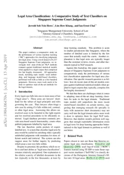 Legal Area Classification: A Comparative Study of Text Classifiers on
  Singapore Supreme Court Judgments