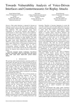 Towards Vulnerability Analysis of Voice-Driven Interfaces and
  Countermeasures for Replay