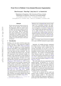 From News to Medical: Cross-domain Discourse Segmentation