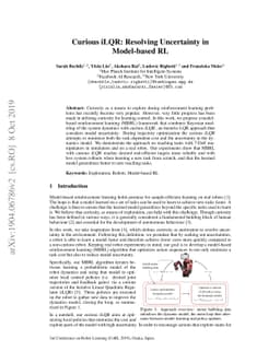 Curious iLQR: Resolving Uncertainty in Model-based RL