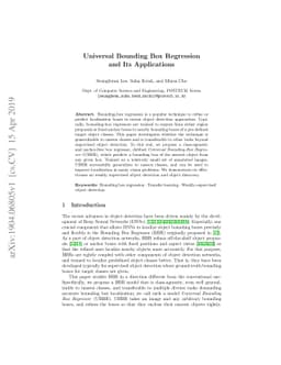 Universal Bounding Box Regression and Its Applications