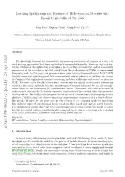 Learning Spatiotemporal Features of Ride-sourcing Services with Fusion
  Convolutional Network