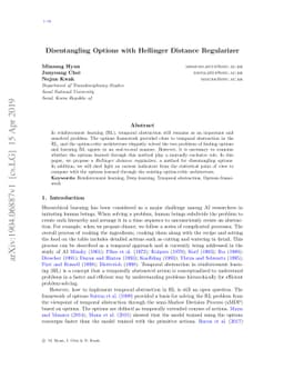 Disentangling Options with Hellinger Distance Regularizer