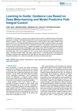Learning to Guide: Guidance Law Based on Deep Meta-learning and Model
  Predictive Path Integral Control