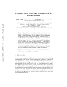 Exploiting Event Log Event Attributes in RNN Based Prediction