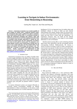 Learning to Navigate in Indoor Environments: from Memorizing to
  Reasoning
