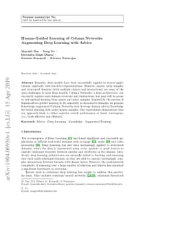 Human-Guided Learning of Column Networks: Augmenting Deep Learning with
  Advice