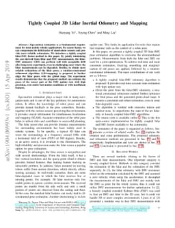 Tightly Coupled 3D Lidar Inertial Odometry and Mapping