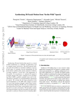 Synthesising 3D Facial Motion from "In-the-Wild" Speech