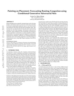 Painting on Placement: Forecasting Routing Congestion using Conditional
  Generative Adversarial Nets