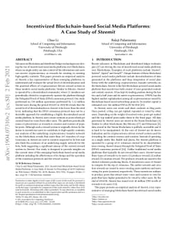Incentivized Blockchain-based Social Media Platforms: A Case Study of
  Steemit