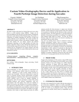 Custom Video-Oculography Device and Its Application to Fourth Purkinje
  Image Detection during Saccades