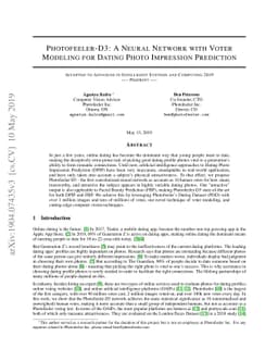 Photofeeler-D3: A Neural Network with Voter Modeling for Dating Photo
  Impression Prediction