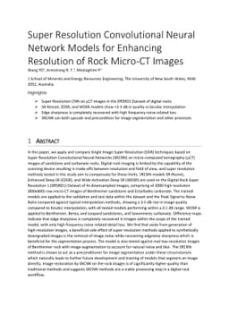 Super Resolution Convolutional Neural Network Models for Enhancing
  Resolution of Rock Micro-CT Images