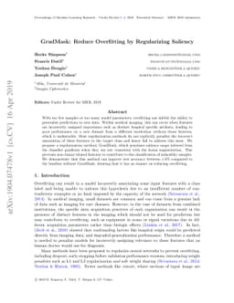 GradMask: Reduce Overfitting by Regularizing Saliency
