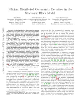 Efficient Distributed Community Detection in the Stochastic Block Model
