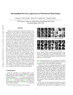 Disentangling Pose from Appearance in Monochrome Hand Images