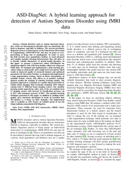 ASD-DiagNet: A hybrid learning approach for detection of Autism Spectrum
  Disorder using fMRI data