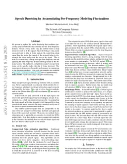 Speech Denoising by Accumulating Per-Frequency Modeling Fluctuations