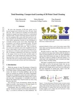 Total Denoising: Unsupervised Learning of 3D Point Cloud Cleaning