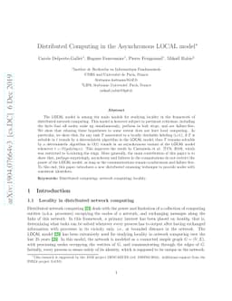 Distributed Computing in the Asynchronous LOCAL model