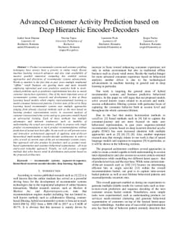 Advanced Customer Activity Prediction based on Deep Hierarchic
  Encoder-Decoders
