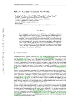 Graph Wavelet Neural Network